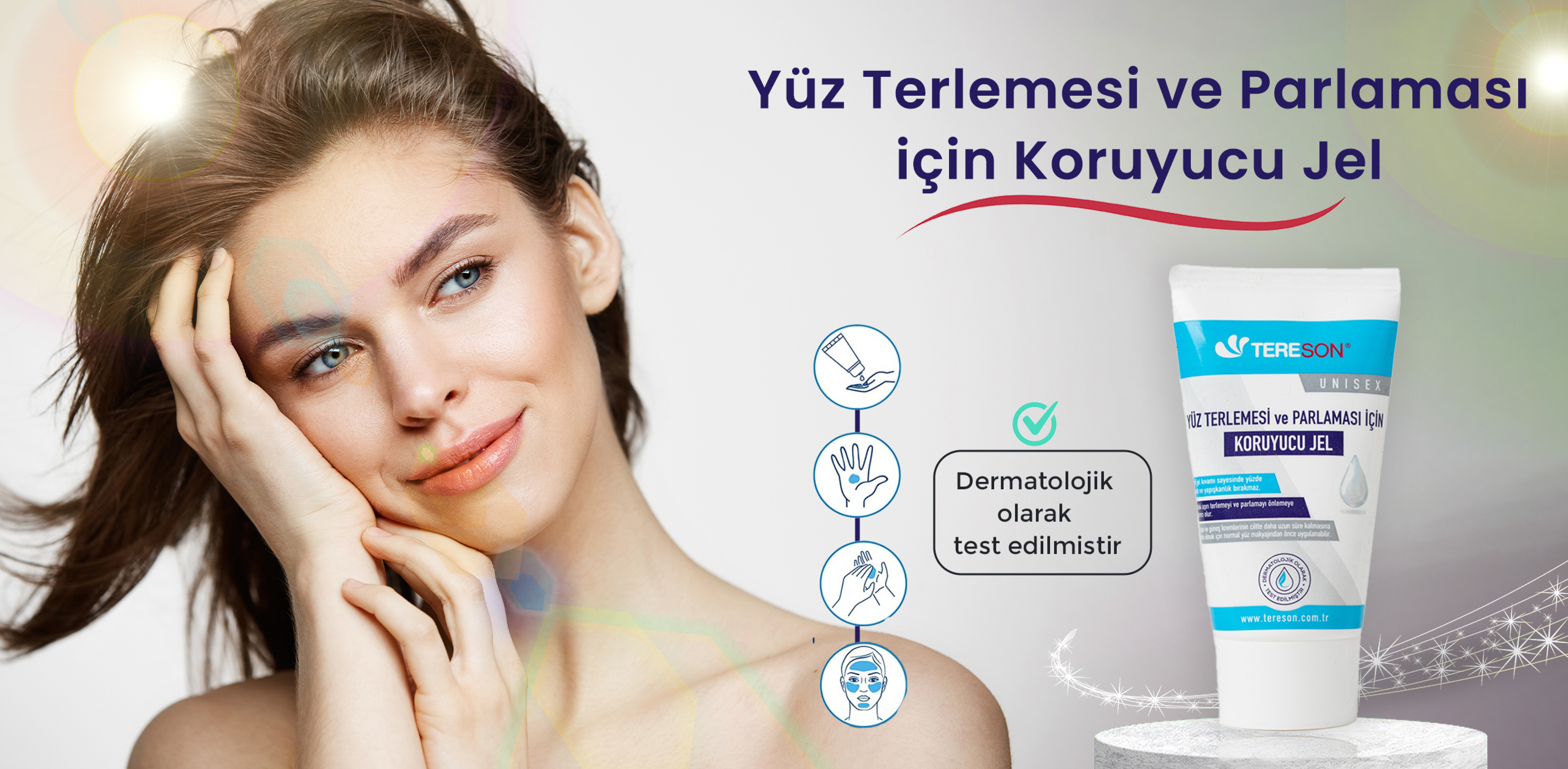 Tereson Yüz Terlemesi ve Parlaması için Koruyucu Jel 